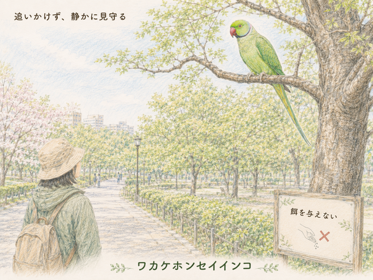 ワカケホンセイインコを見つけたらどうする？