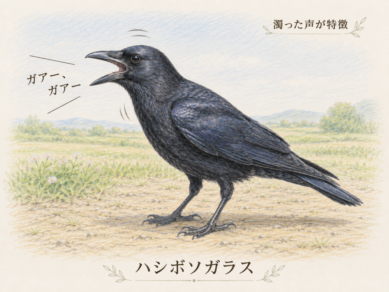 ハシボソガラスの鳴き声