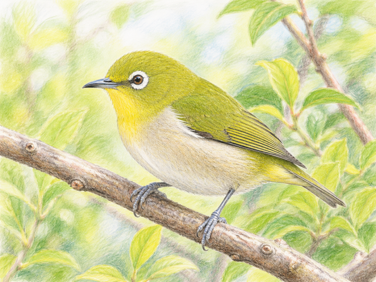 メジロとは？日本で身近に見られる小さな緑色の野鳥