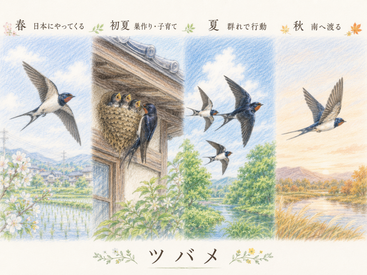 ツバメは渡り鳥？季節ごとの動き