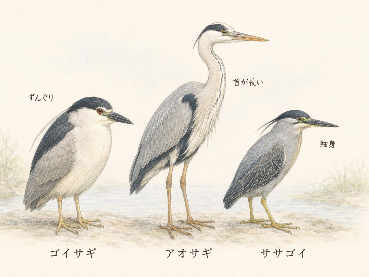 ゴイサギと似ている鳥