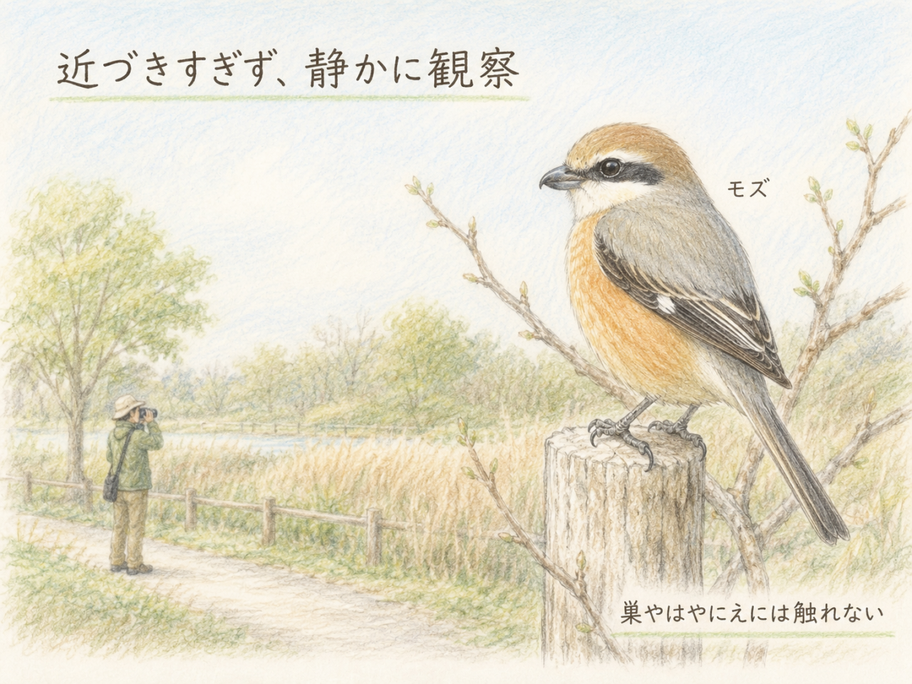 モズ観察で守りたいマナー