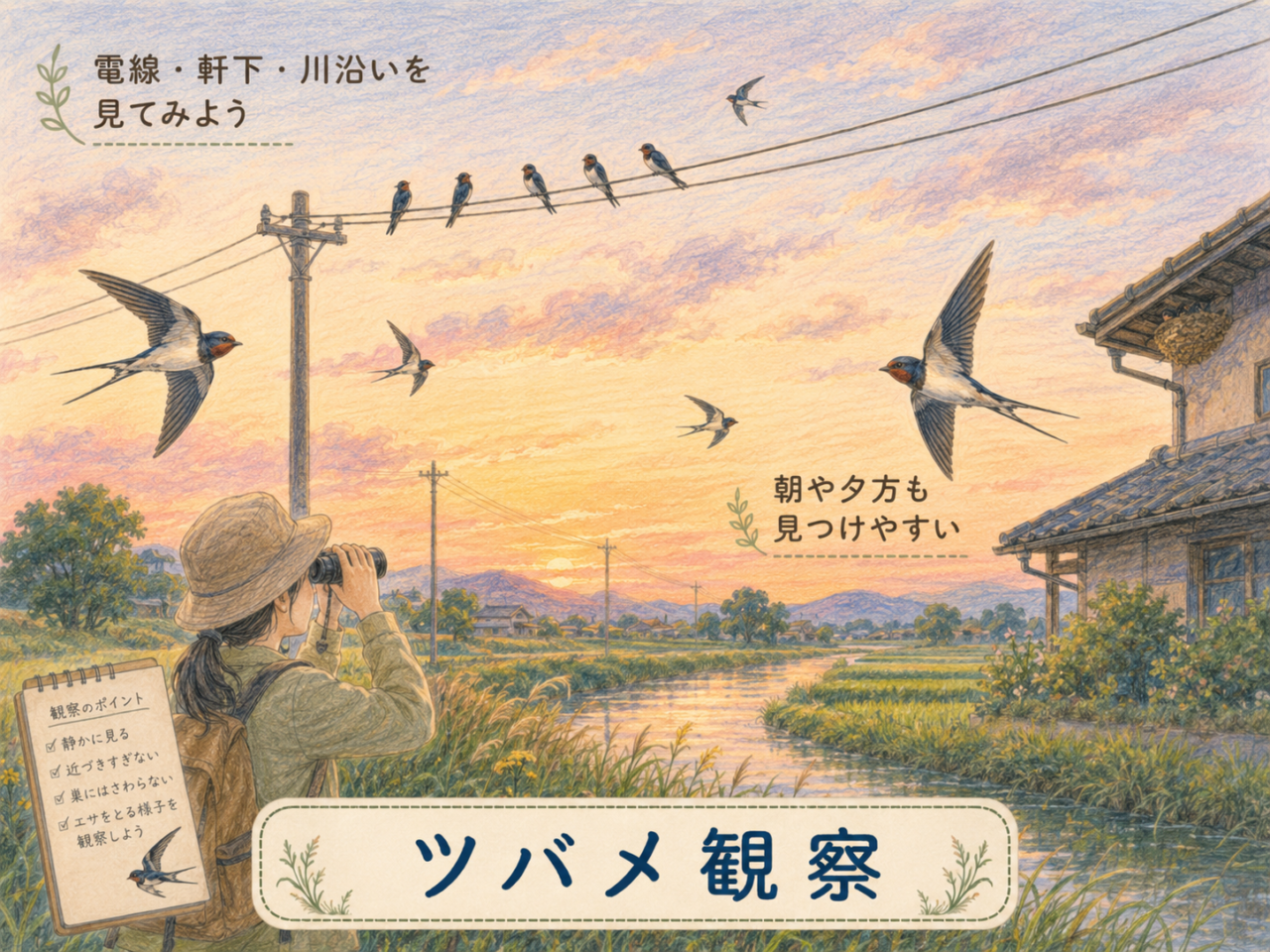 初心者向けのツバメ観察ポイント