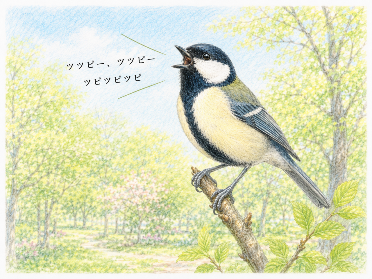 シジュウカラの鳴き声｜「ツツピー」「ツピツピ」が聞こえたら注目