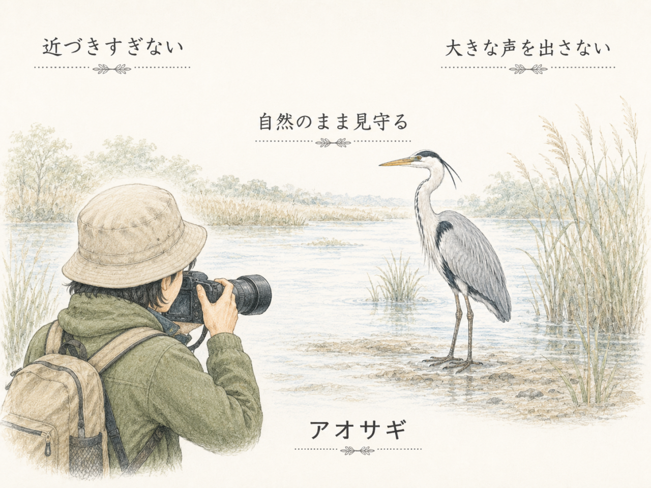 アオサギを撮影・観察するときのマナー