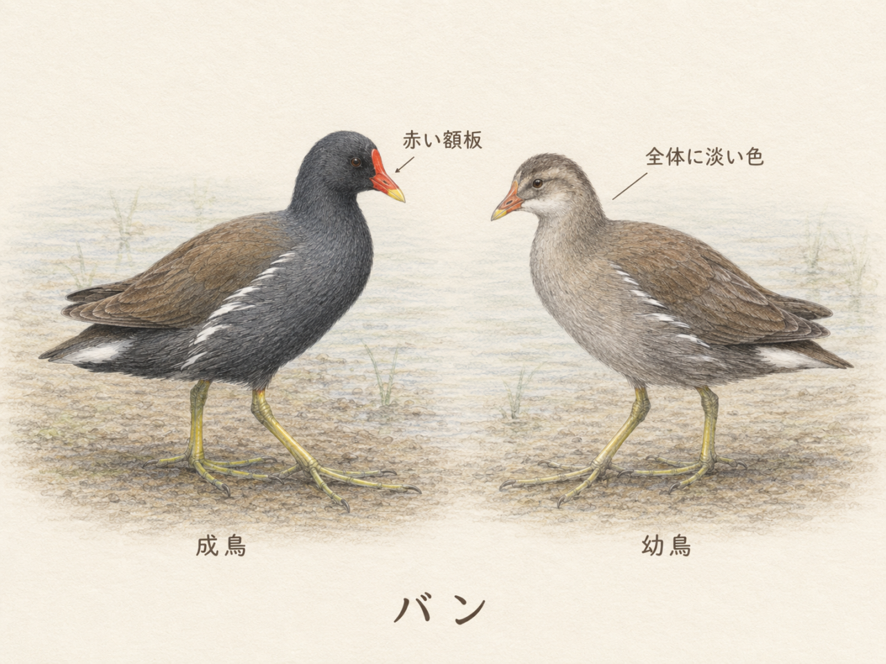 バンの幼鳥と雛の特徴