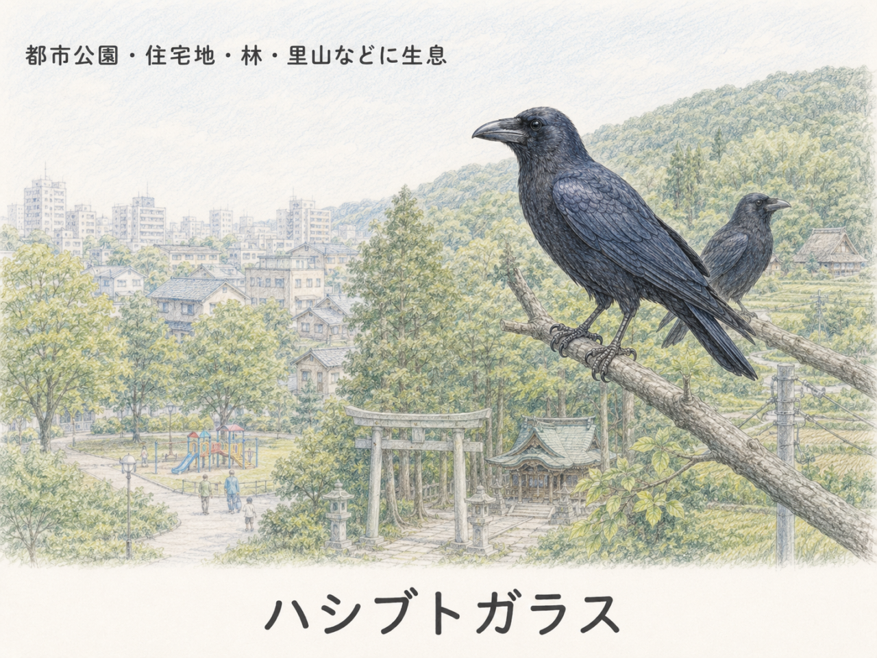ハシブトガラスの生息地