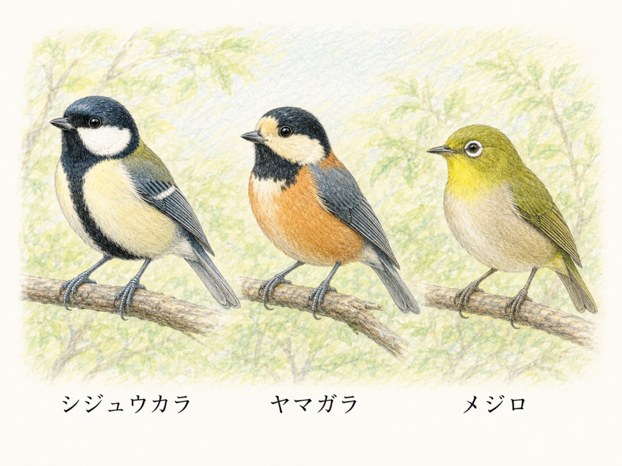 シジュウカラと似ている鳥との違い