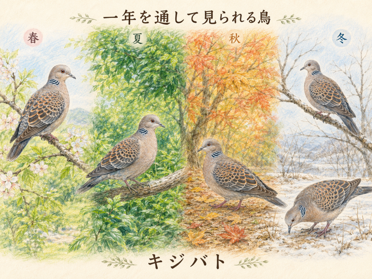 キジバトが見られる季節