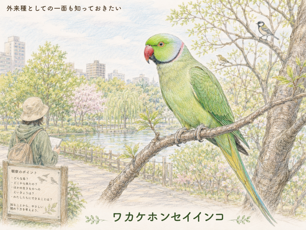 外来種としてのワカケホンセイインコ