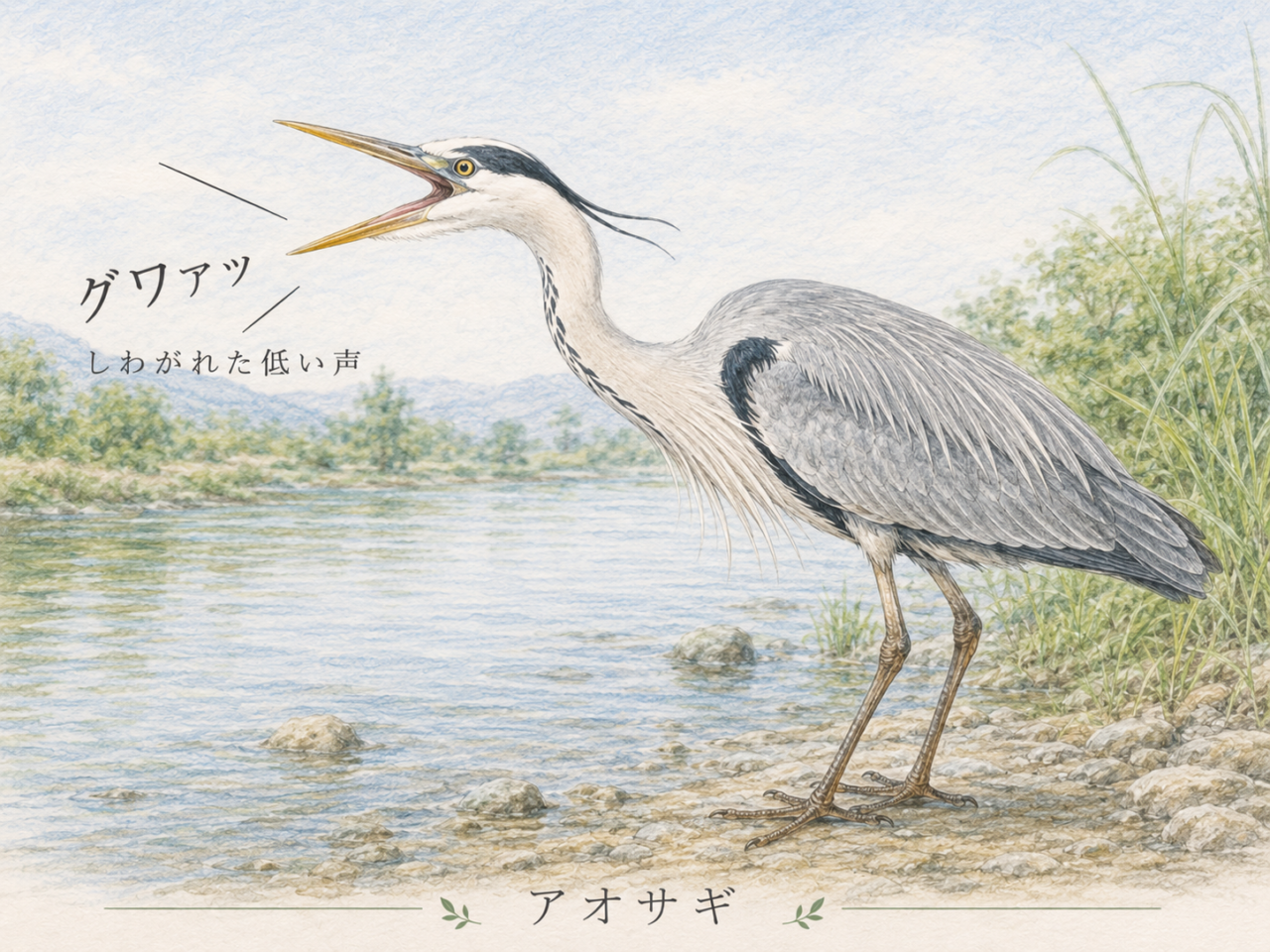 アオサギの鳴き声｜どんな声で鳴く？