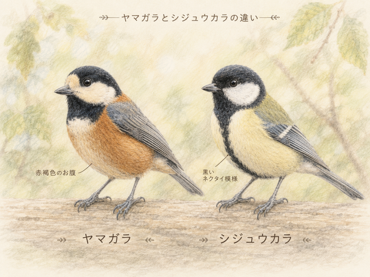 ヤマガラとシジュウカラの違い