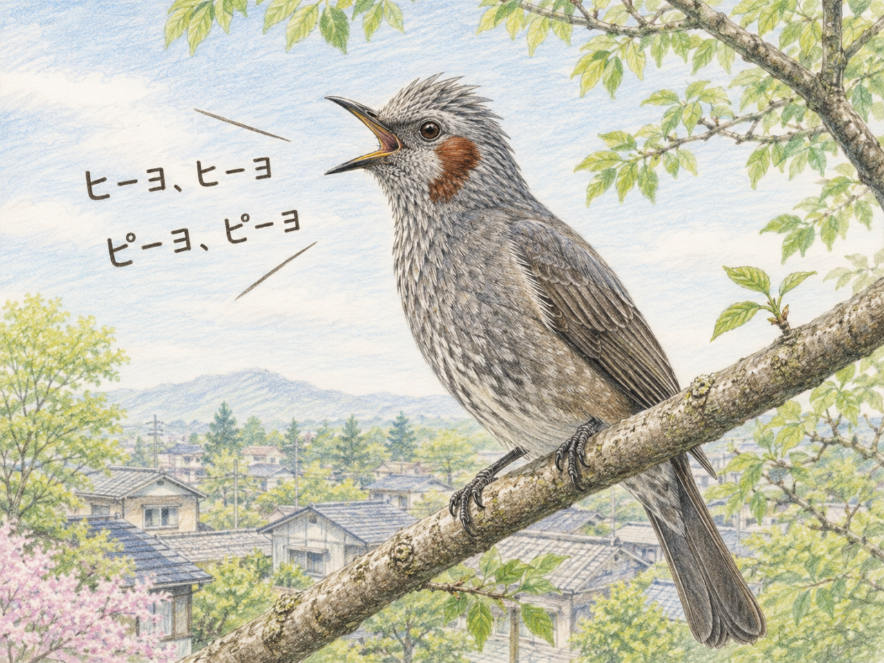 ヒヨドリの鳴き声