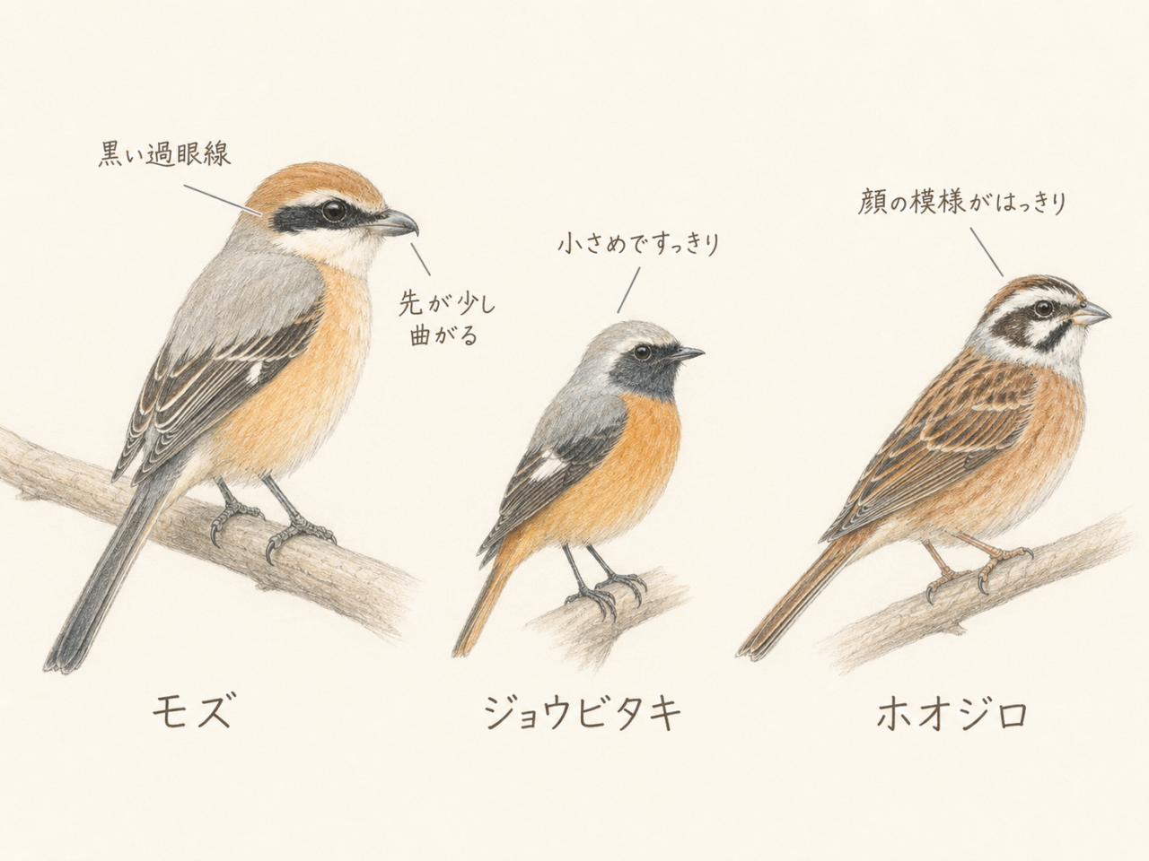 モズに似ている鳥との違い