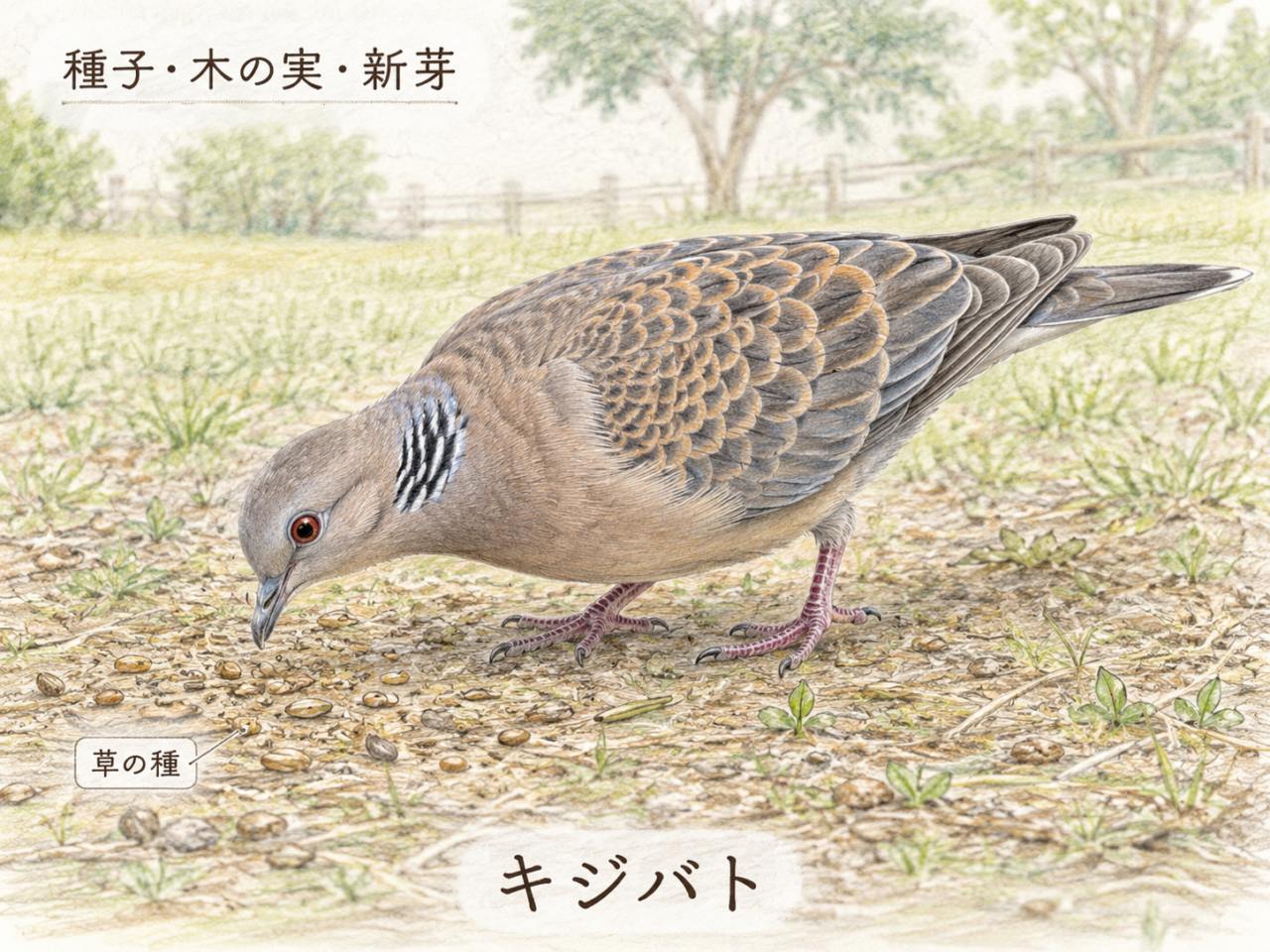 キジバトの食べ物