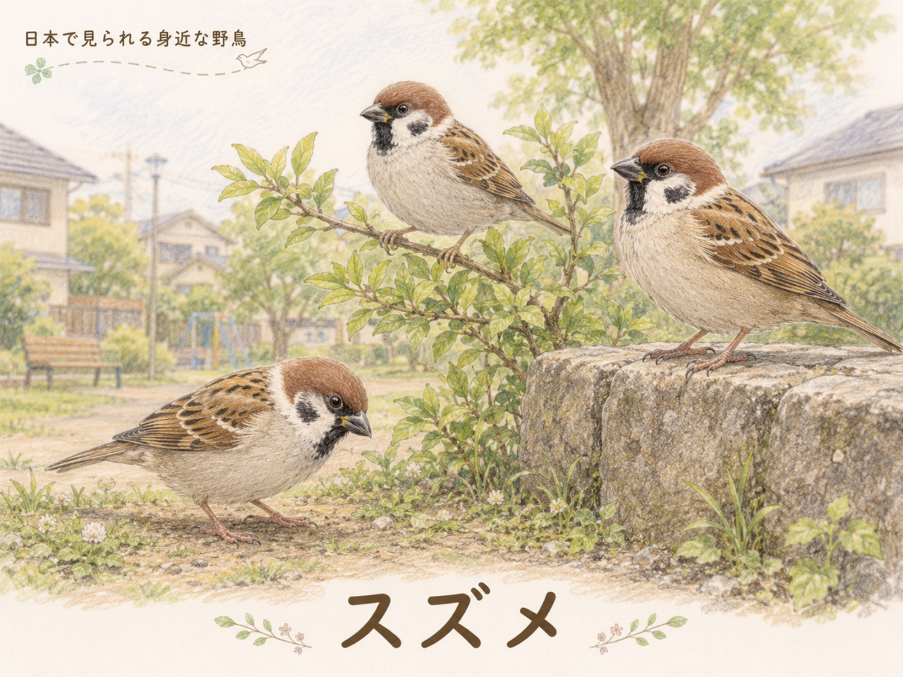スズメとは？日本で最も身近な野鳥の特徴・生息地・鳴き声・食べ物・砂浴びまで完全ガイド