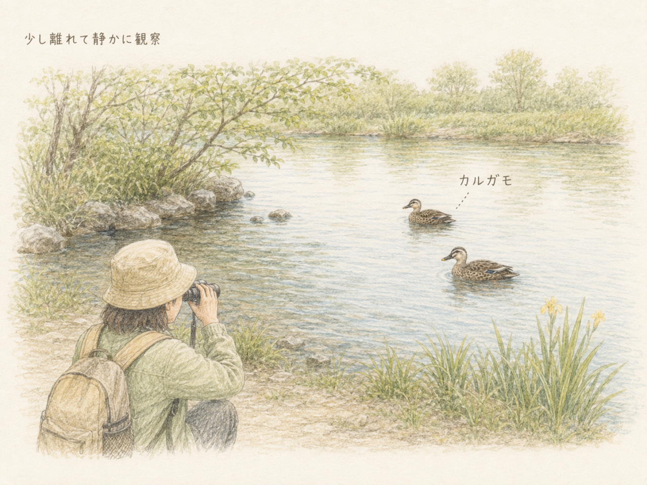 カルガモ観察で注意したいマナー