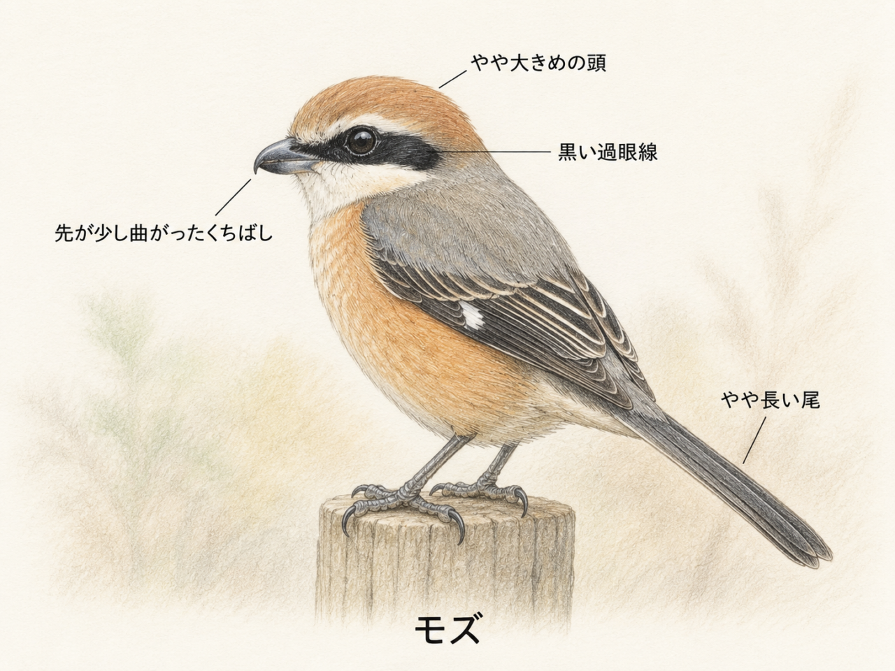 モズの特徴|初心者が見分けるポイント