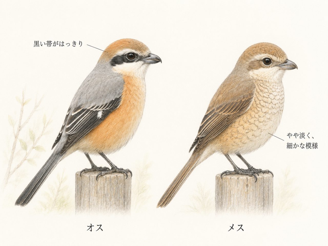 モズのオスとメスの違い