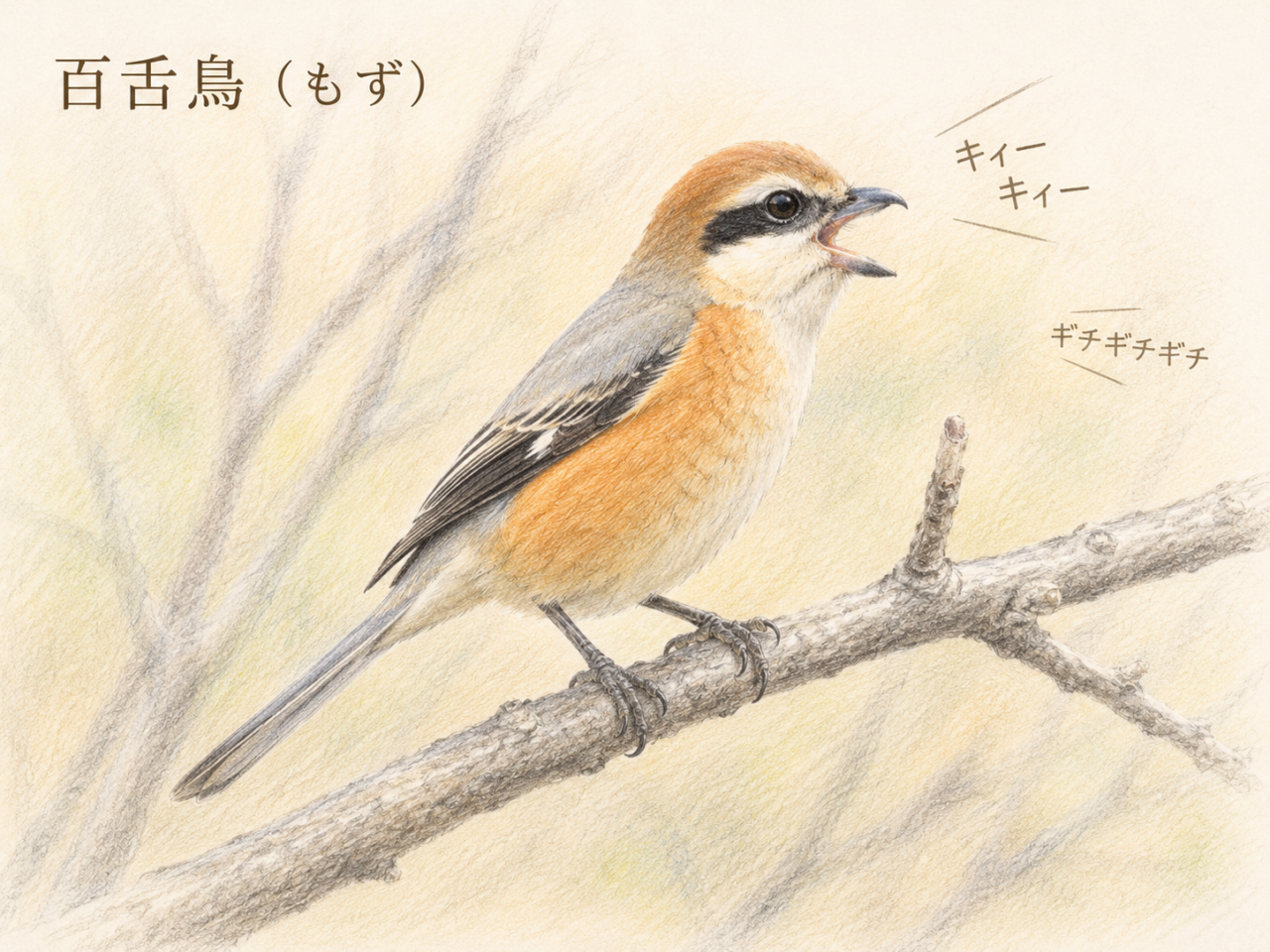 モズの名前の由来|なぜ「百舌鳥」と書くの?