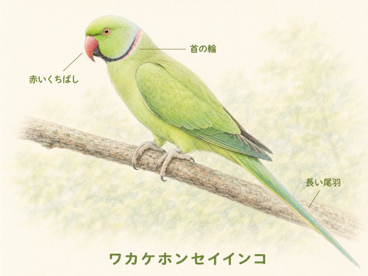 ワカケホンセイインコとはどんな鳥？