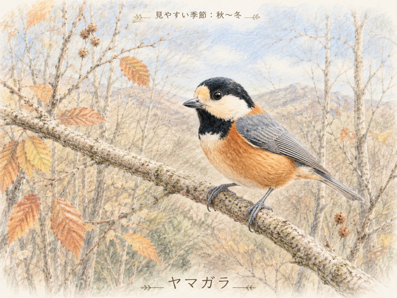 ヤマガラが見やすい季節