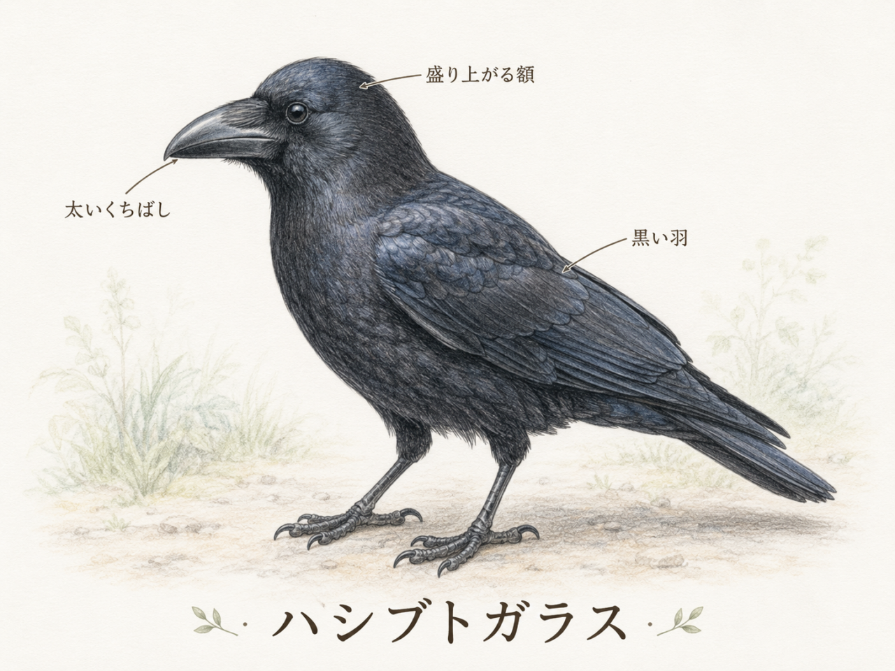 ハシブトガラスの特徴