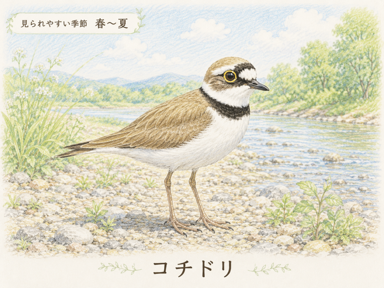 コチドリが見られる季節｜春から夏に出会いやすい