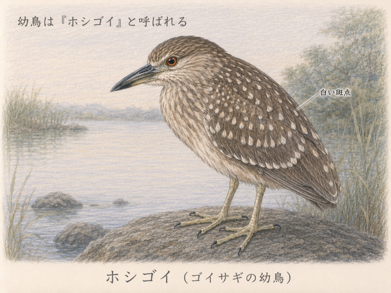 ゴイサギの幼鳥「ホシゴイ」