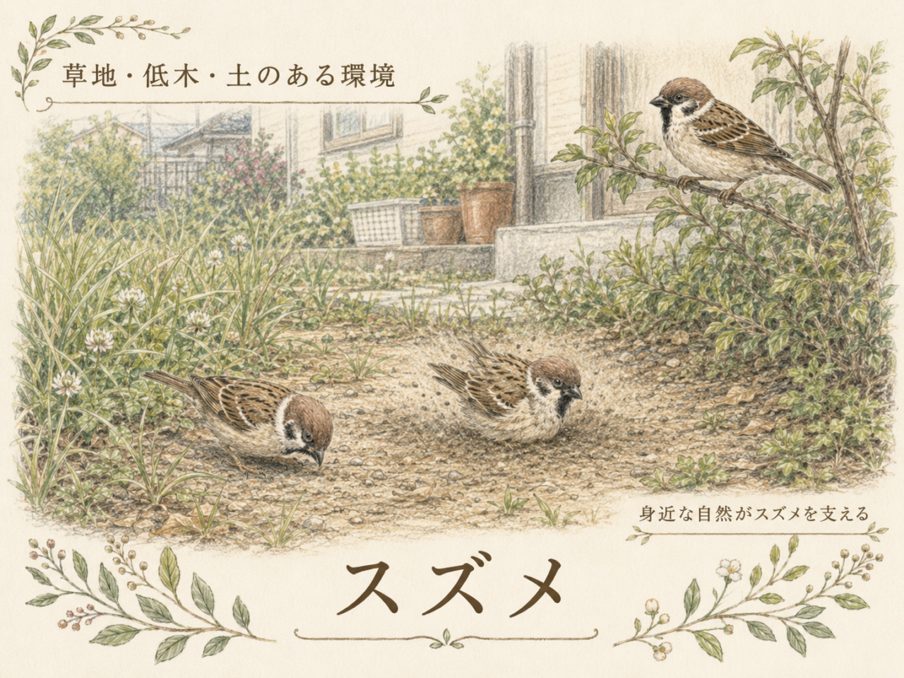 スズメを庭や身近な場所で見守るには