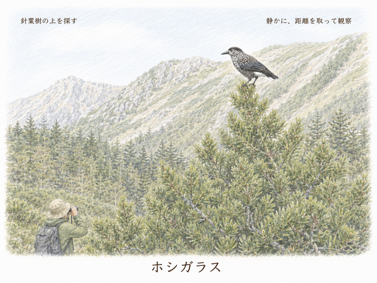 ホシガラスの探し方