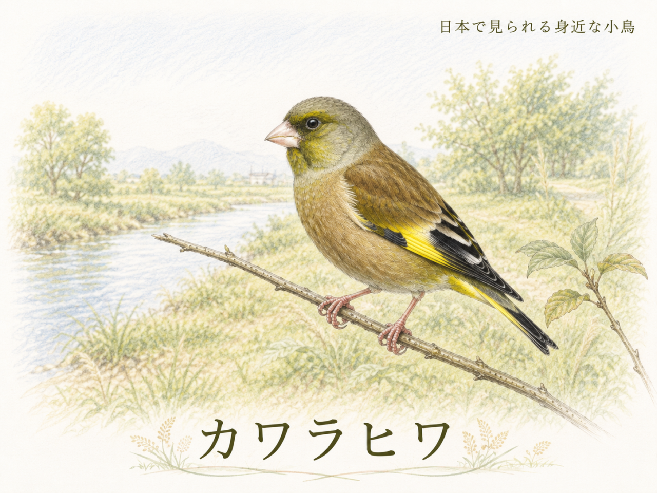 カワラヒワとは?日本で見られる身近なアトリ科の小鳥