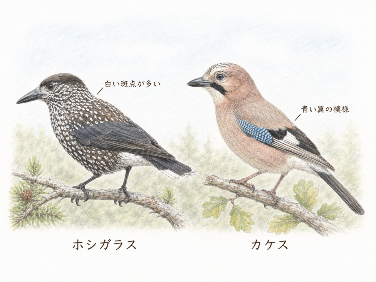 ホシガラスに似た鳥との違い