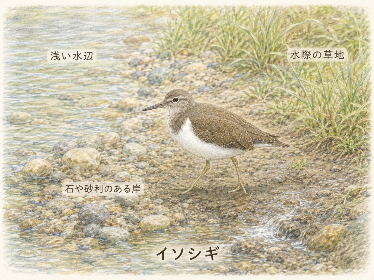イソシギを観察しやすい環境