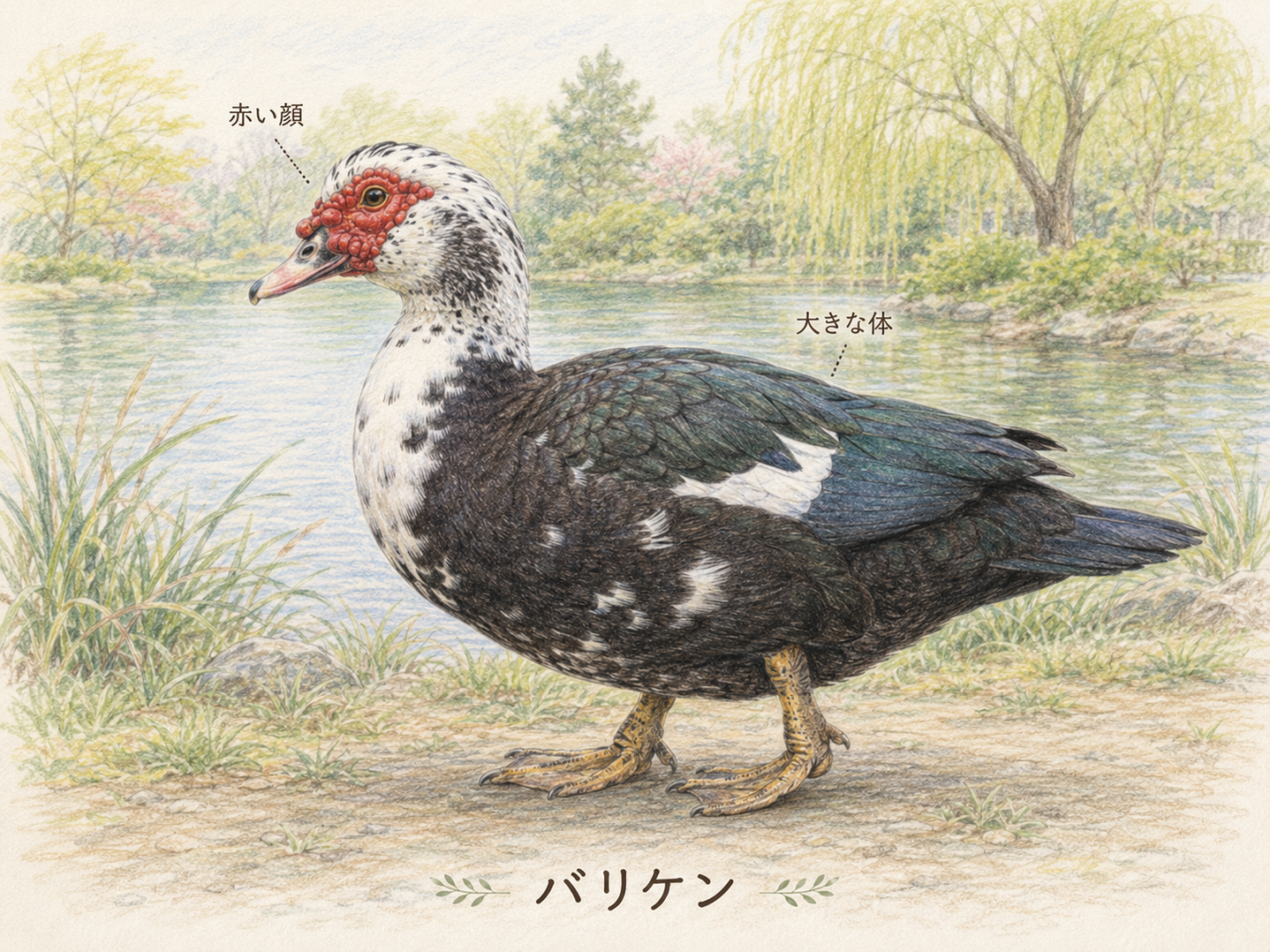 バリケンとは?日本で見られる大きなカモの特徴・生息地・鳴き声・食べ物を初心者向けに解説