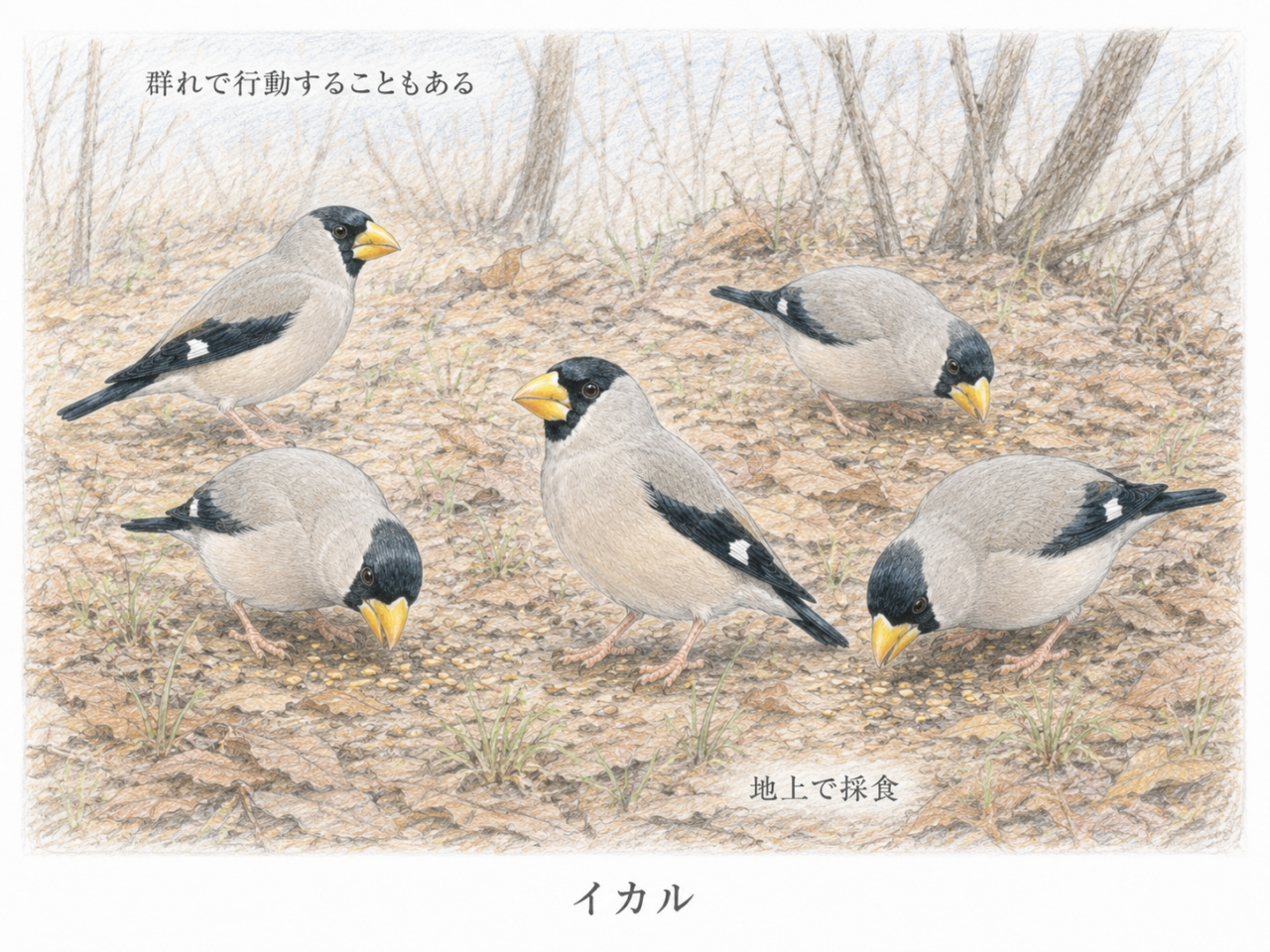 イカルの行動|群れで動くこともある