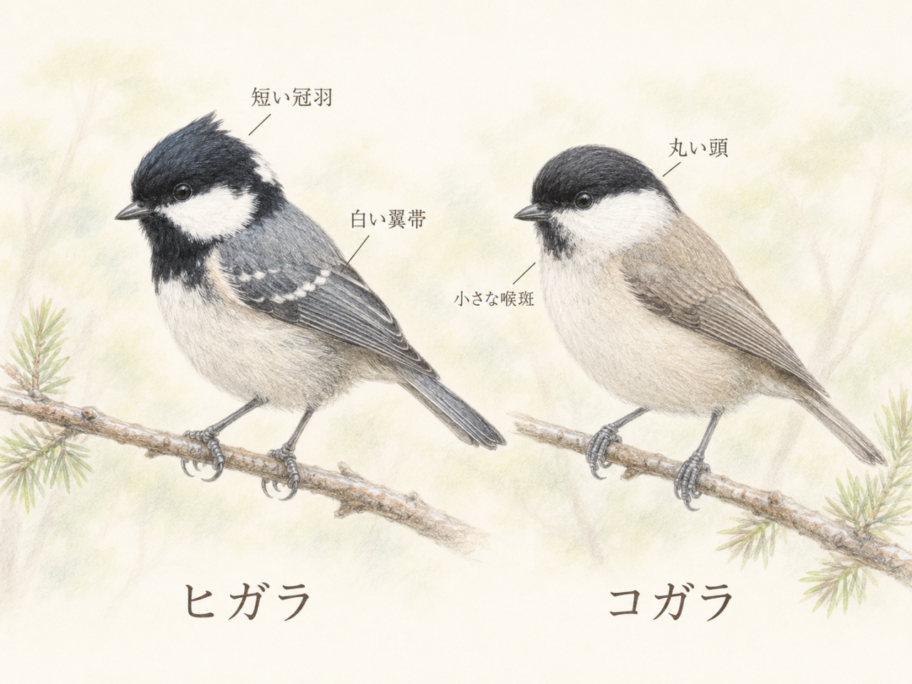 ヒガラとコガラの違い