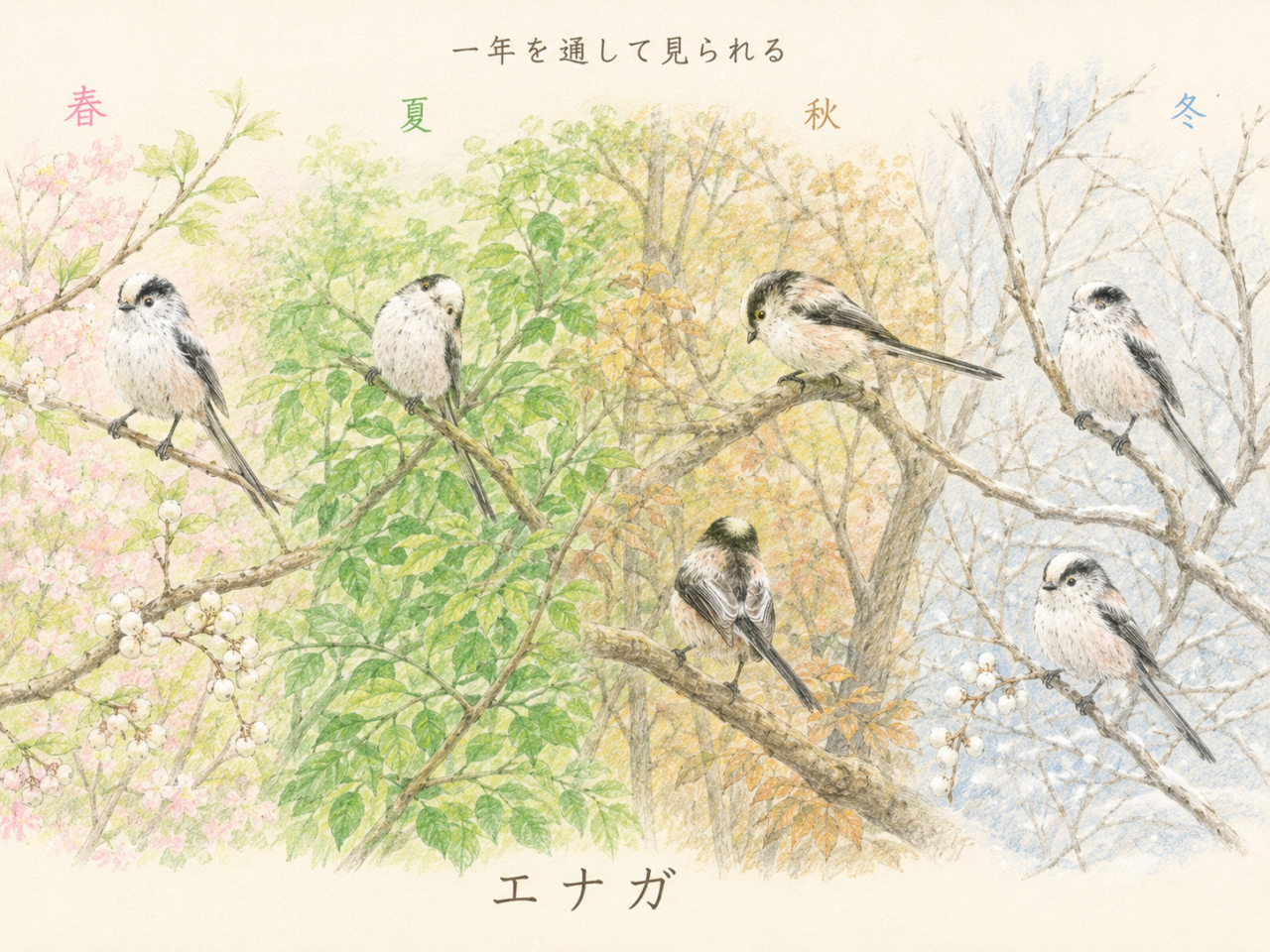 エナガはどの季節に見られる?