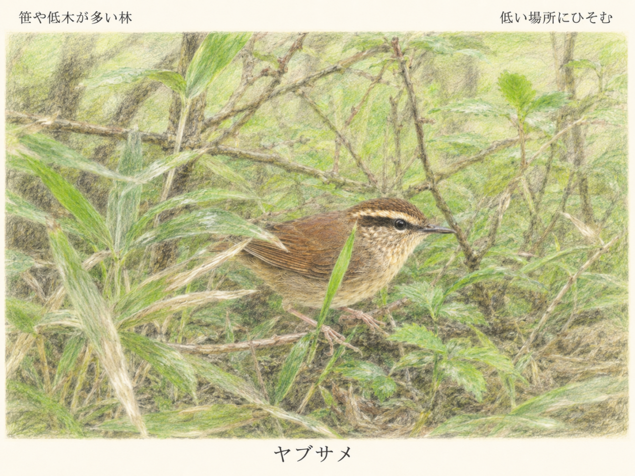 ヤブサメが好む環境｜笹・低木・沢沿いの藪