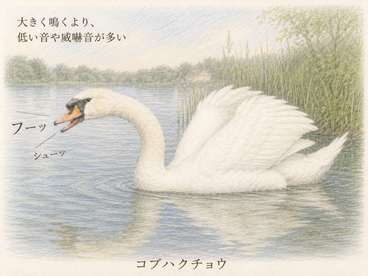 コブハクチョウの鳴き声