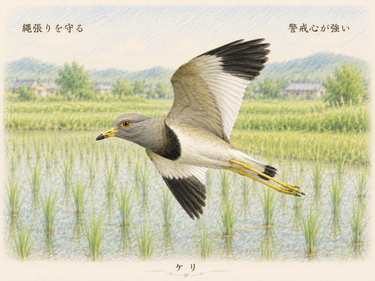 ケリの縄張り行動と性格