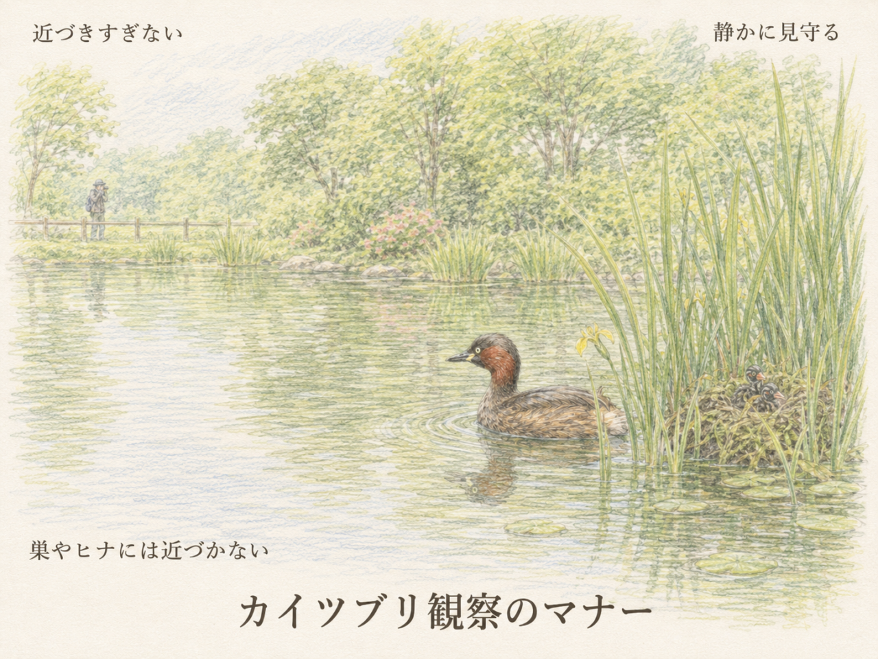 カイツブリ観察のマナー