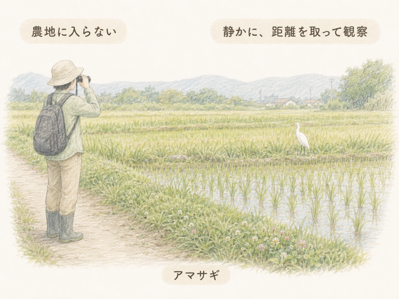 アマサギ観察のマナー