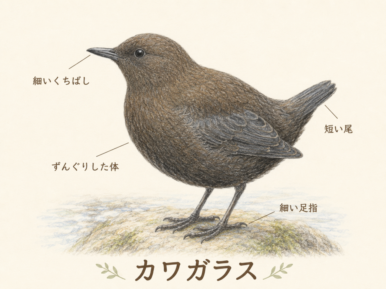 カワガラスの特徴|初心者が見分けるポイント