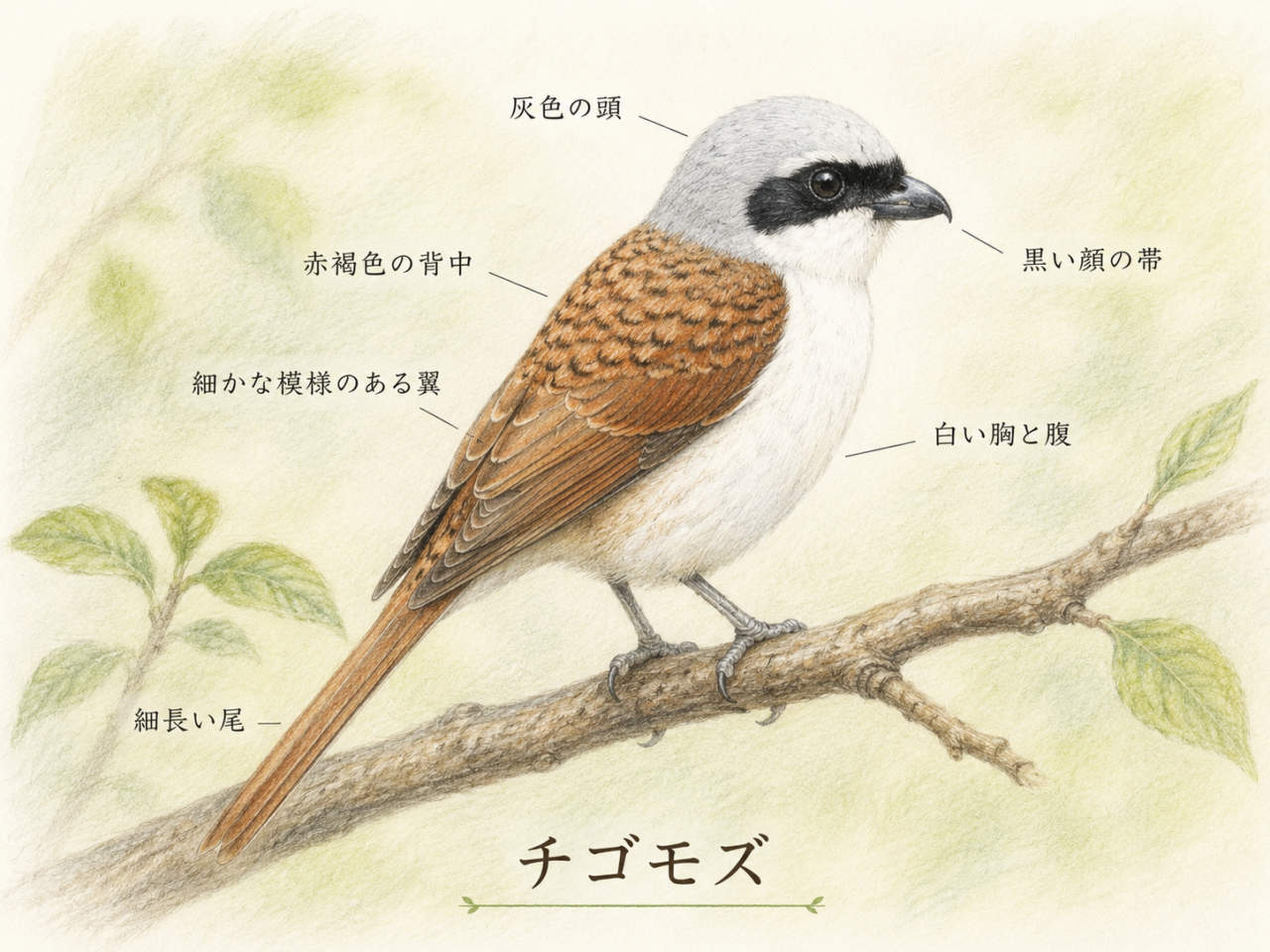チゴモズの特徴|見た目でわかる識別ポイント