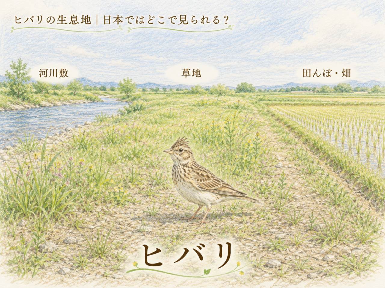 ヒバリの生息地｜日本ではどこで見られる？