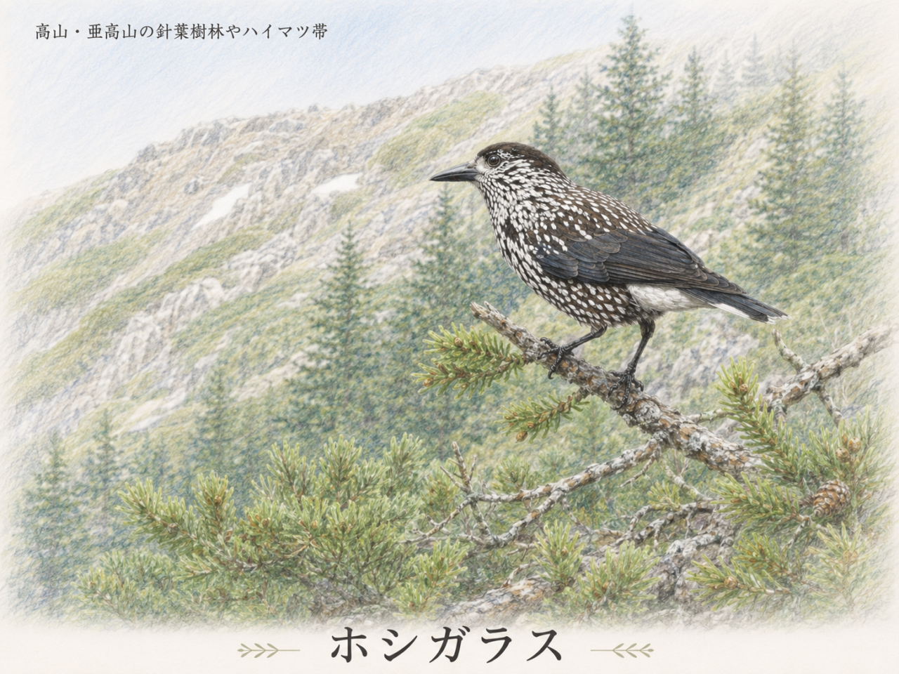 ホシガラスの生息地|日本ではどこで見られる?