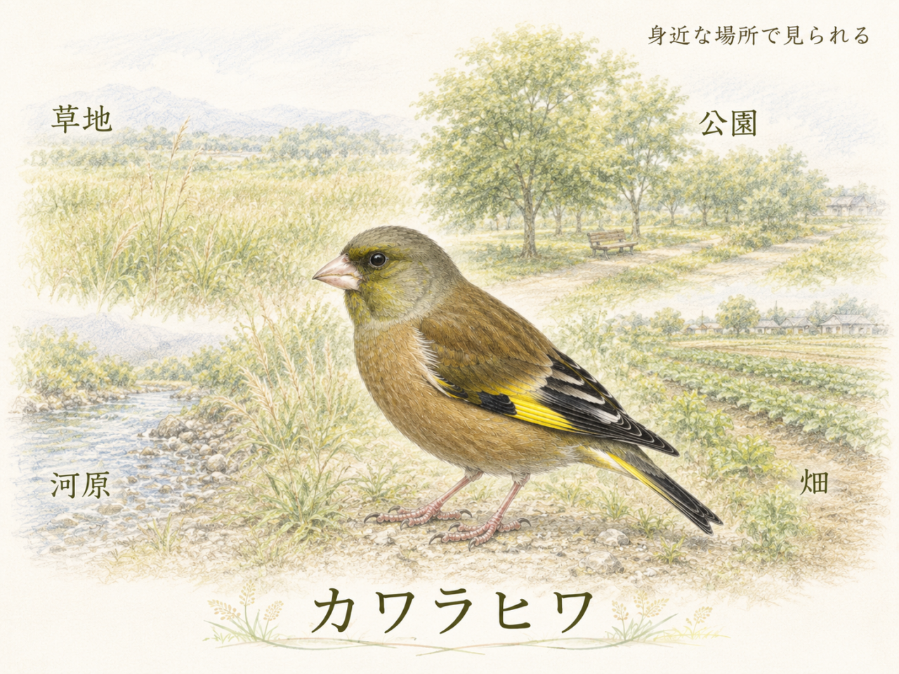カワラヒワの生息地|日本ではどこで見られる?