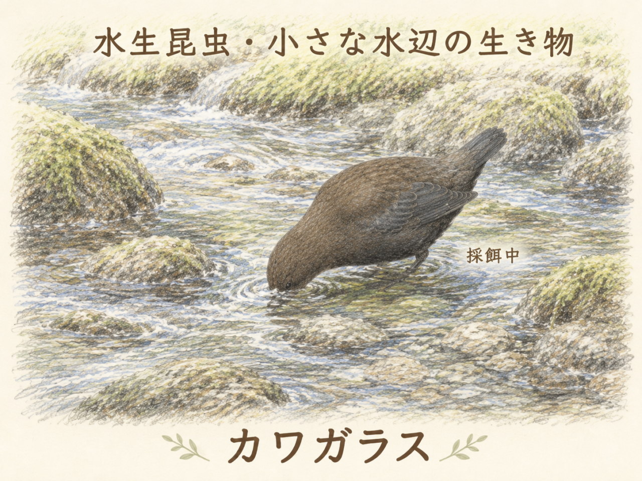 カワガラスの食べ物|何を食べている?