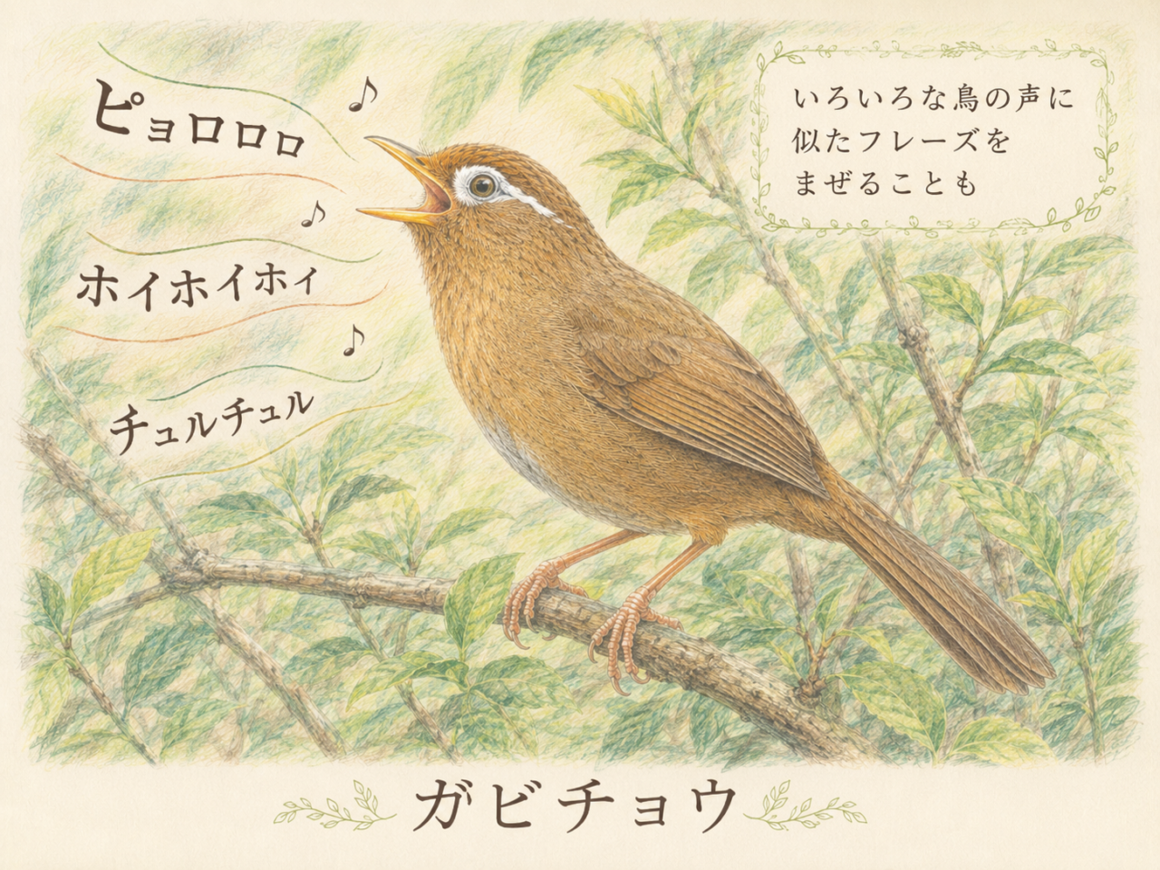 ガビチョウは鳴きまねをする?